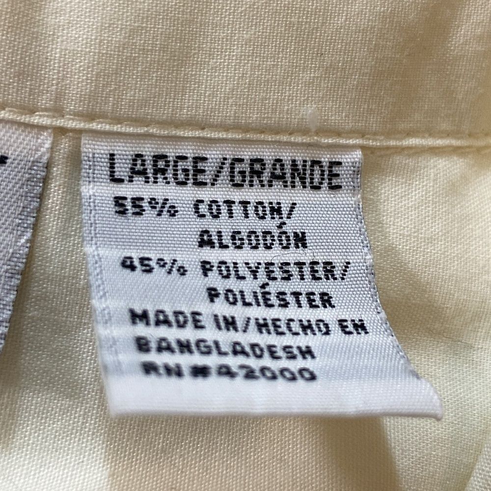 Basic Editions Ivory Casual Button Down Shirt L - image 4